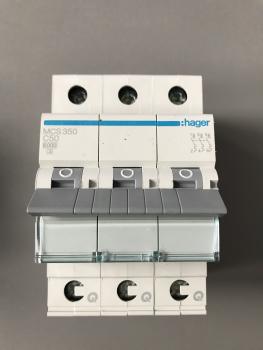 Hager MCS350 Leitungsschutzschalter 50A, 3polig mit QuickConnect